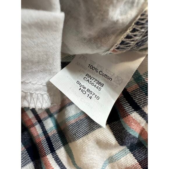 Madewell Women Small Long Sleeve 3/4 Button Up Plaid Flannel Shirt Pockets Fall - Picture 10 of 10